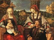 Lucas van Leyden Madonna and Child with Mary Magdalene and a Donor Germany oil painting artist